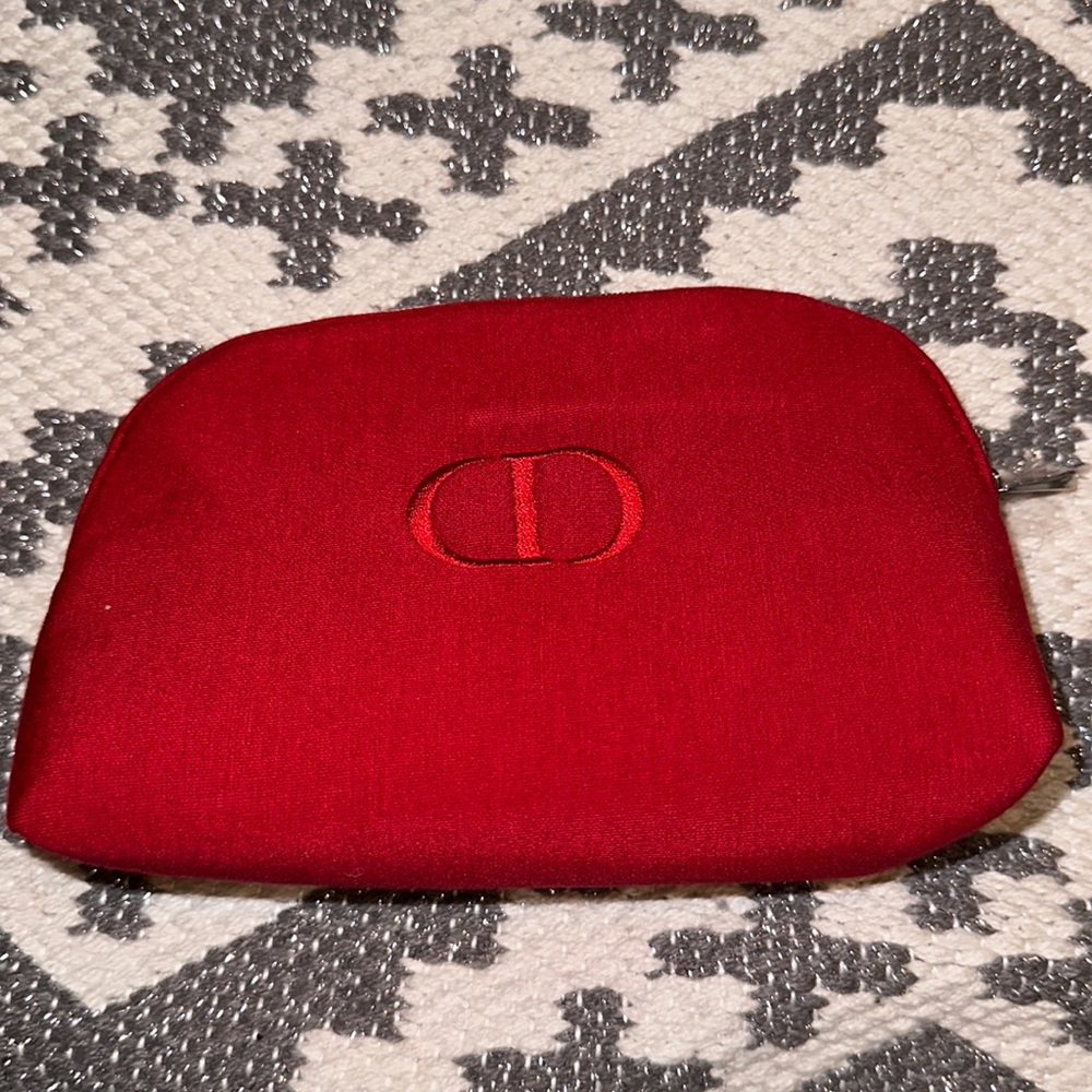 Dior beauty red cosmetic Pouch
